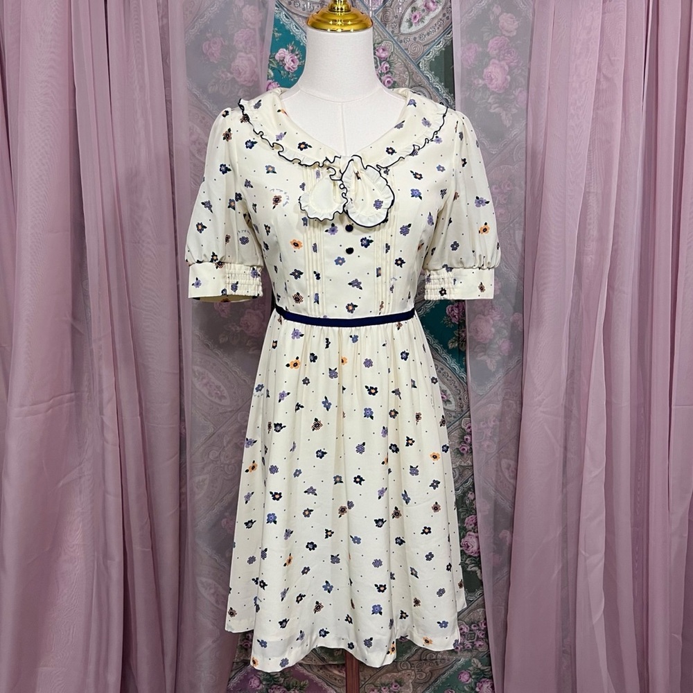 Dolly Girl Anna Sui Ivory Floral Coquette Cottagecore Dress